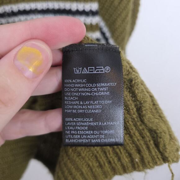 Urban Outfitters Green White Striped Oversized Preppy Streetwear Sweater Size S - Picture 8 of 12